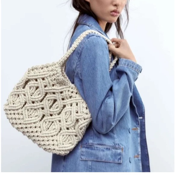 Zara Handbags - Zara Macrame Knit Bag